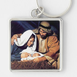 bible faith Jesus Christ inspirational pray prayer Keychain