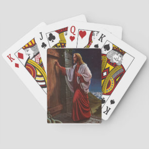 bible faith Jesus Christ vintage old painting Playing Cards