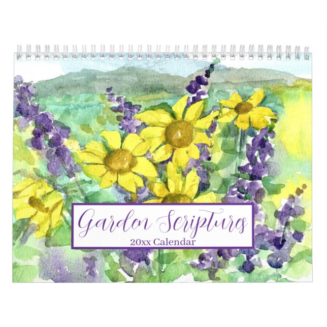 Bible Garden Scriptures Watercolor Flower Fruit  Calendar (Cover)