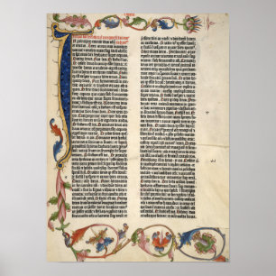 Bible genesis Gutenberg page 1 Poster