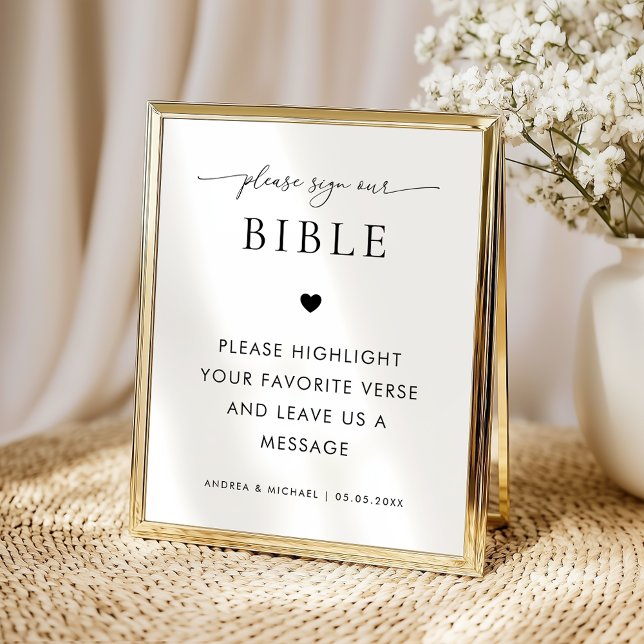 Bible Guestbook Bride Groom Prayers Wedding Sign (Creator Uploaded)