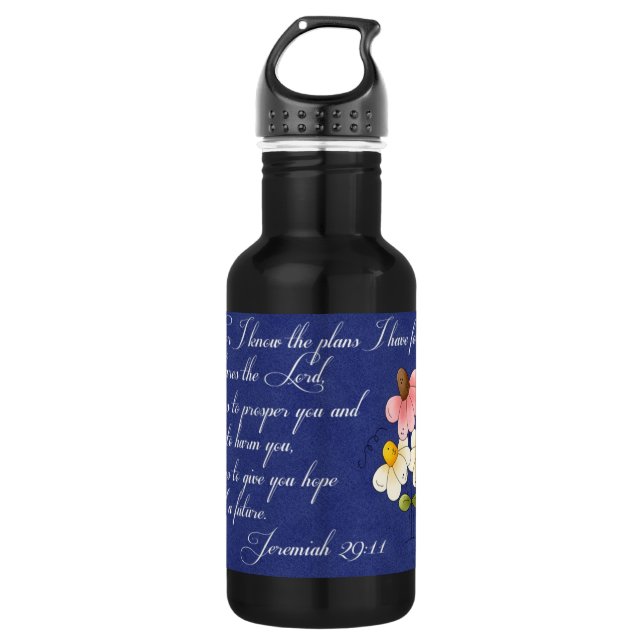 Bible Inspirational Verse  Jeremiah 29:11 532 Ml Water Bottle (Front)