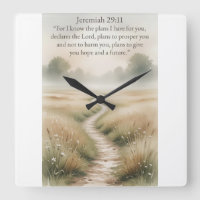 Bible Jeremiah 29:11 Christian Wall Clock