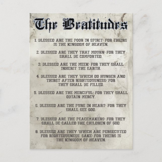 Bible Matthew 5 Beatitudes Sermon on the Mount Postcard (Front)