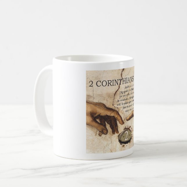 Bible Mug Day 2, 2nd Cor. 12:9 (Front Left)