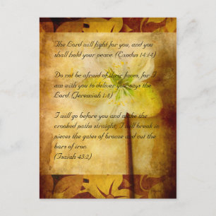 Bible passage, brown grunge & hellebora postcard