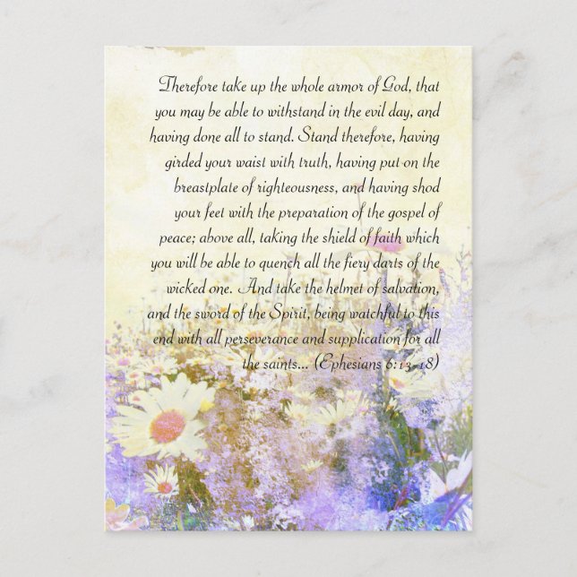 Bible passage, grunge daisy carte postale (Devant)