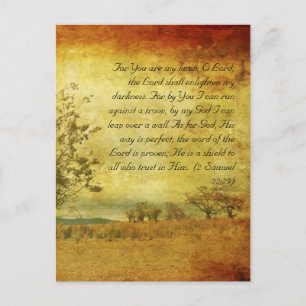 Bible passage, grunge landscape postcard