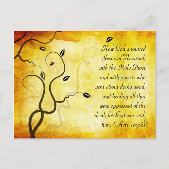 Bible passage, grunge tree branches postcard (Front)