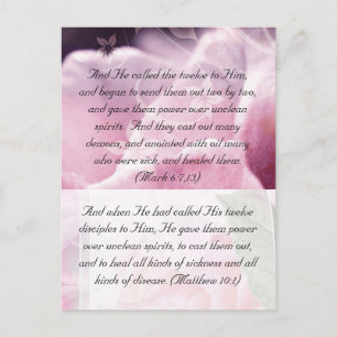 Bible passage, pink beauty postcard