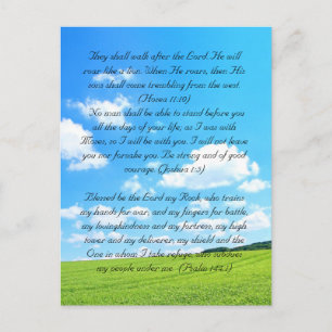 Bible passage, the fields and blue sky postcard