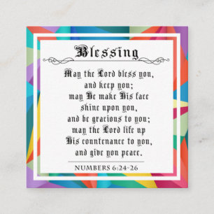 BIble Priestly Blessing Numbers Geometric Colours Calling Card