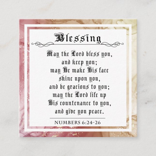 BIble Priestly Blessing Numbers Red Gold Yellow Calling Card (Front)