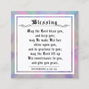 BIble Priestly Blessing Pastel Feathers Note Card