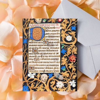 Bible Psalm 114 Medieval Manuscript - Memento Mori Postcard