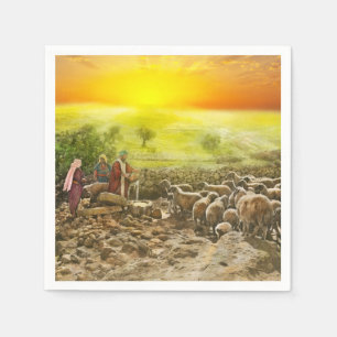Bible - Psalm 23 - My cup runneth over 1920 Napkin