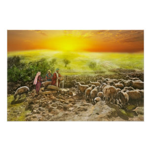 Bible - Psalm 23 - My cup runneth over 1920 Poster