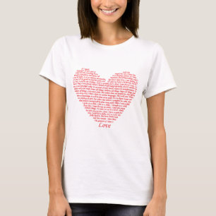 Bible Quote 1 Corinthians 13 Love Heart Art Design T-Shirt