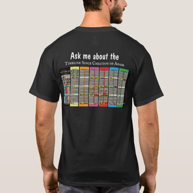 Bible Quote and Timeline Since Adam T-Shirt (Back)