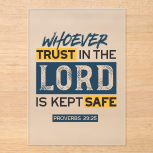 Bible Quote Art - Proverbs 29:25 Trust in God Acrylic Invitations
