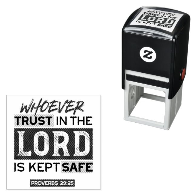 Bible Quote Art - Proverbs 29:25 Trust in God Self-inking Stamp (In Situ)
