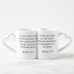 Bible Quote Marriage wedding Couple Mug<br><div class="desc">Bible Quote Marriage Couple Mug For this reason a man will leave his father and mother and be united to his wife, and the two will become one flesh’? So they are no longer two, but one flesh. Therefore what God has joined together, let no one separate. Matthew 19 5-6...</div>