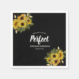 Bible Quote Sunflower Modern Napkin
