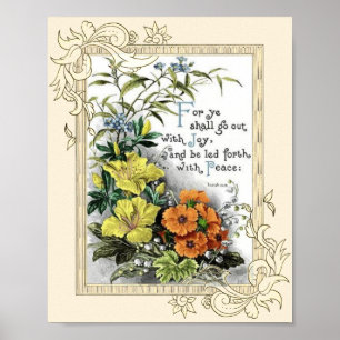 Bible Quote With Flowers Poster