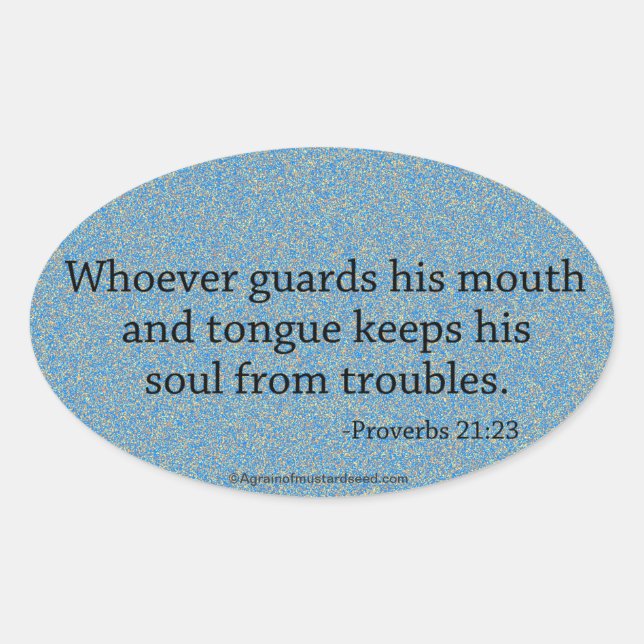 Bible Quotes Oval Sticker (Front)