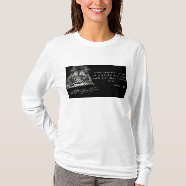 Bible Scripture 1 Peter 5:8 Women's Long Sleeve T-Shirt (Front)