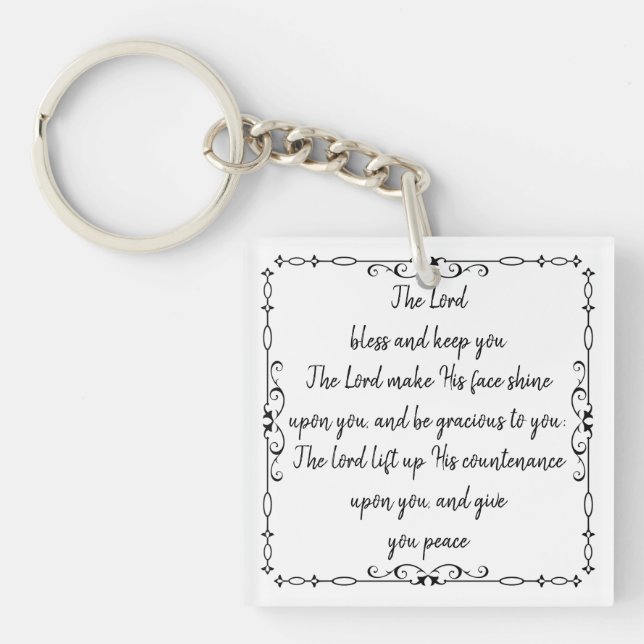  Bible Scripture Aaronic Blessing Numb 6:24-26 Keychain (Front)