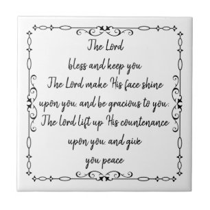  Bible Scripture Aaronic Blessing Numb 6:24-26 Tile