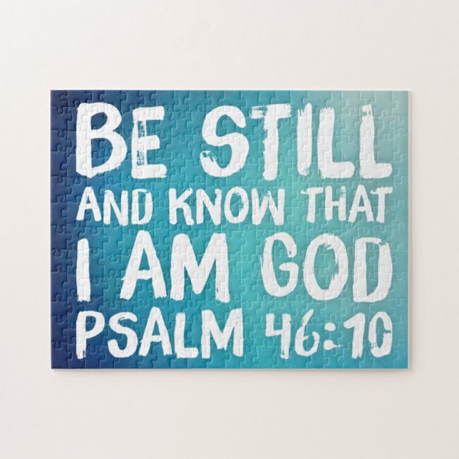 Bible Scripture Be Still and Know That I Am God Jigsaw Puzzle (Horizontal)