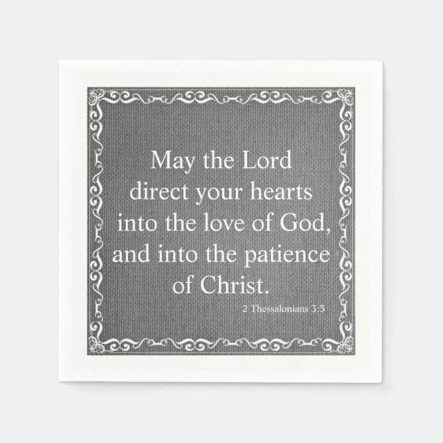 Bible Scripture Blessing - 2 Thessalonians 3:5 Napkin (Front)