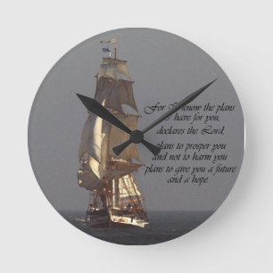 Bible Scripture Christian Inspiration Round Clock