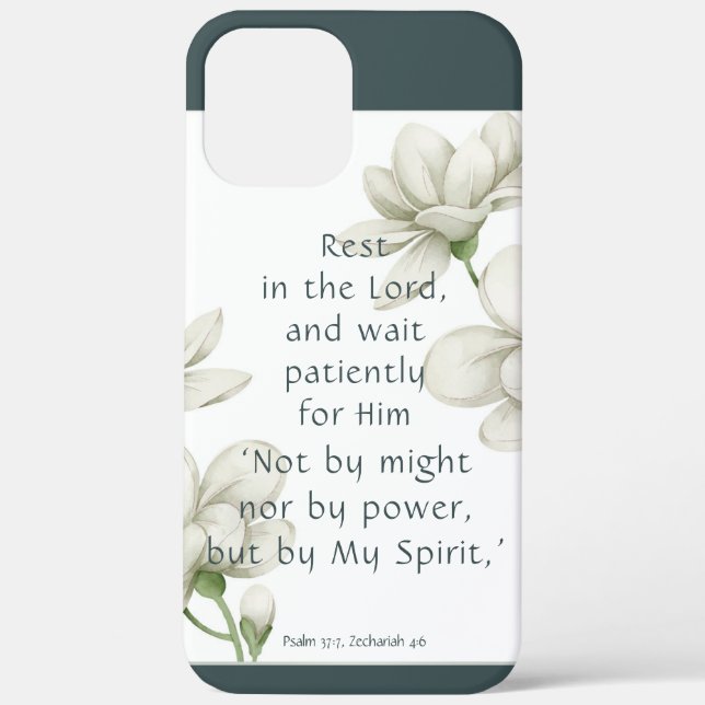 Bible Scripture Encouragement Quotes White Flower  Case-Mate iPhone Case (Back)