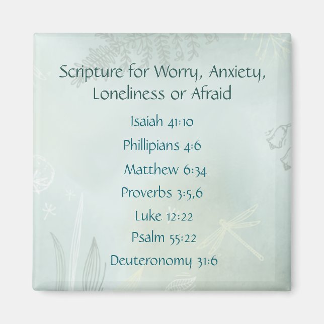 Bible Scripture for Worry Anxiety, Loneliness Fear Magnet (Front)