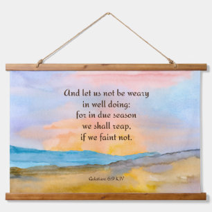 Bible Scripture Galatians 6 Be Not Weary Sunset Hanging Tapestry