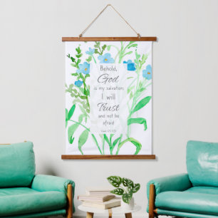 Bible Scripture Isaiah 12 Trust And Not Be Afraid  Hanging Tapestry
