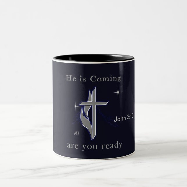 Bible scripture John 3:16 Two-Tone Coffee Mug (Center)