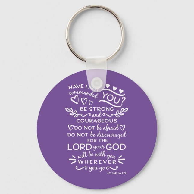 Bible Scripture Keychain Joshua 1 (Front)