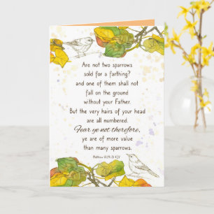 Bible Scripture Matthew 10 29 Two Sparrows  Card
