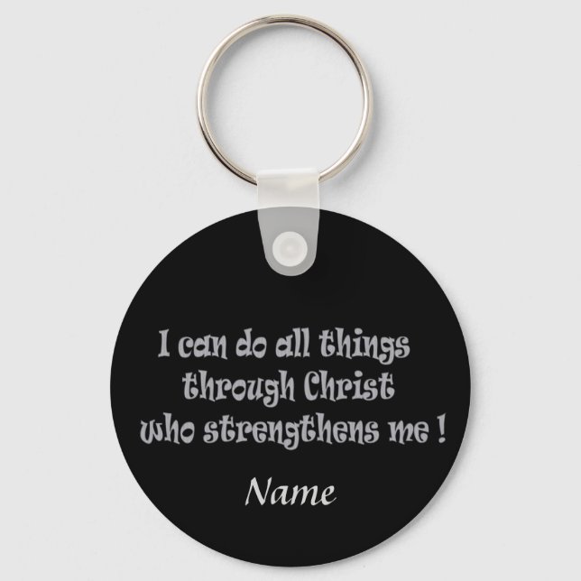 Bible scripture Philippians 4:13 Keychain (Front)