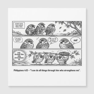 Bible Scripture Phillipians Cartoon Sparrow Art