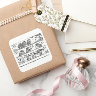 Bible Scripture Phillipians Cartoon Sparrow Art Square Sticker