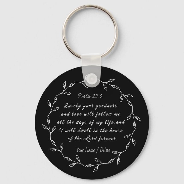 Bible scripture Psalm 23 of David Keychain (Front)