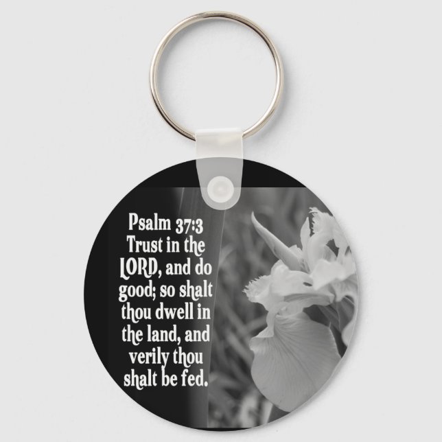 BIBLE SCRIPTURE PSALM 37:3 TRUST THE LORD KEYCHAIN (Front)