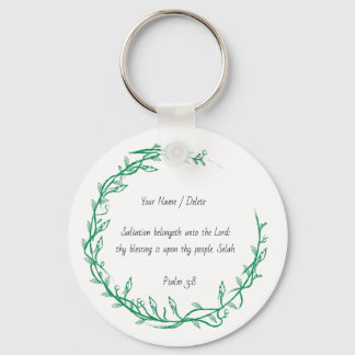Bible scripture Psalm 3 - 8 Salvation psalm Keychain