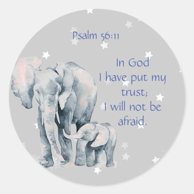 Bible Scripture Psalm 56:11 Not be Afraid Quote Classic Round Sticker (Front)