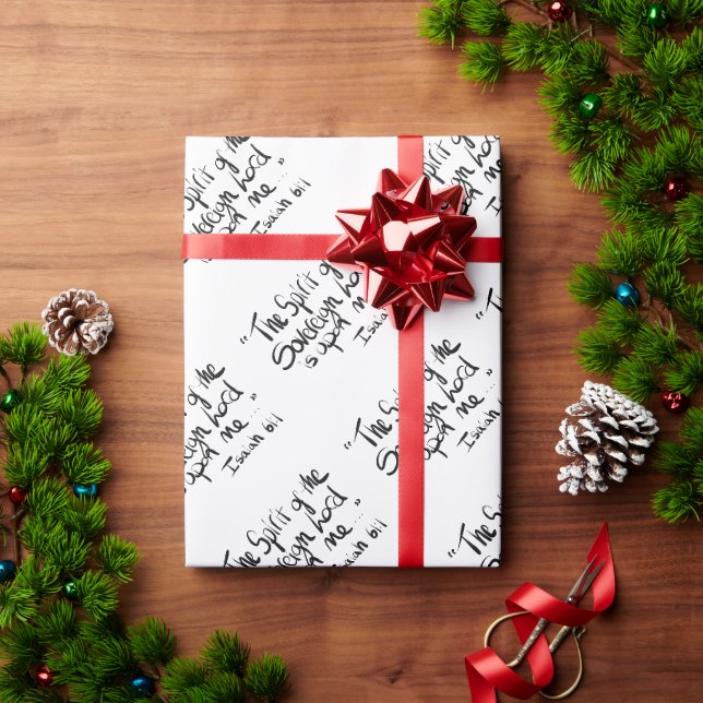 Bible Scripture Religious Text Quote Wrapping Pape Wrapping Paper (Holiday Gift)